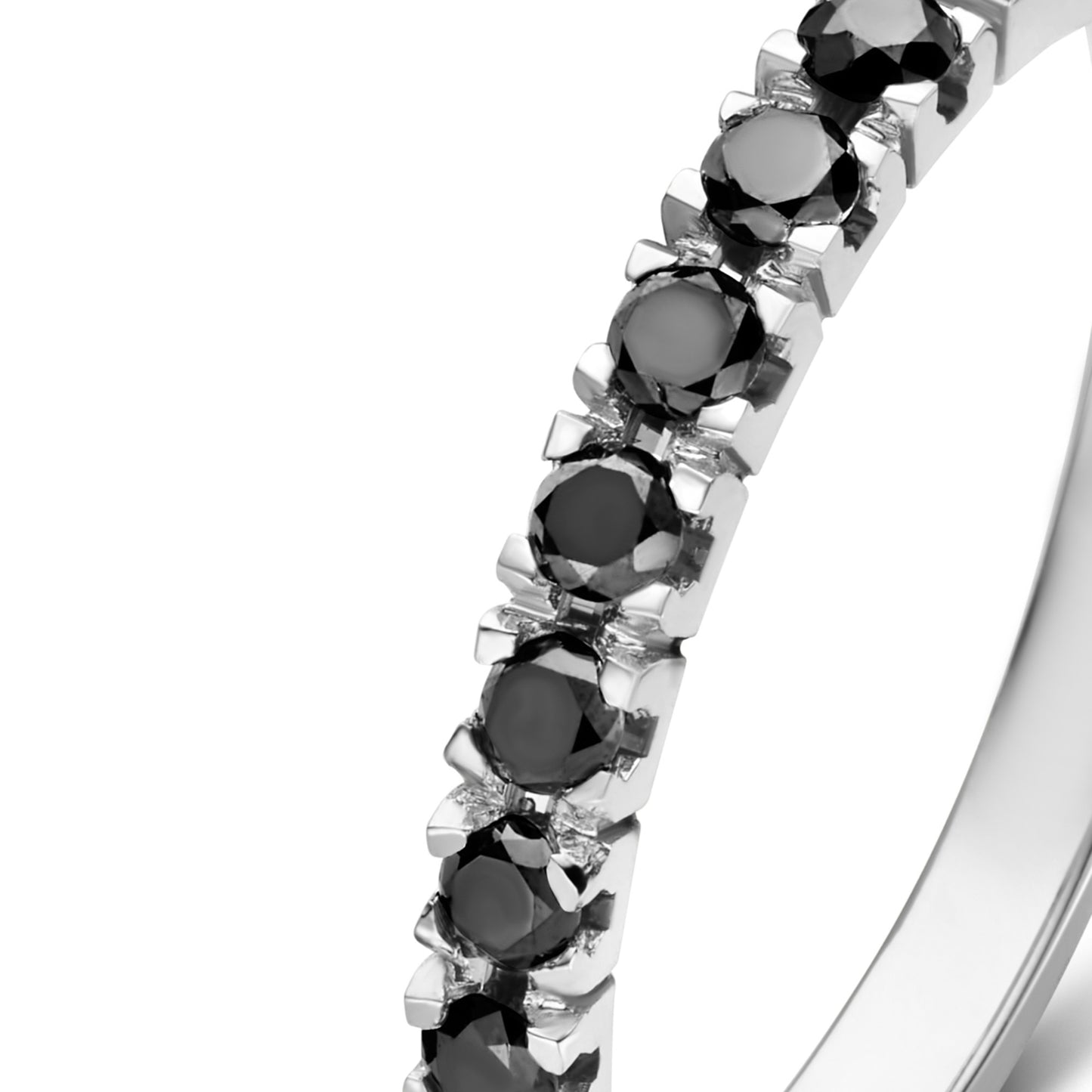 De la Paix Cecile 14 karat white gold ring with black diamond 0.28 carat -  - Isabel Bernard