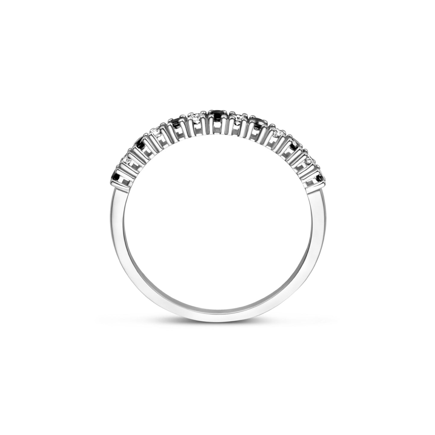 De la Paix Feline 14 karat white gold ring with black and white diamonds 0.20 carat -  - Isabel Bernard