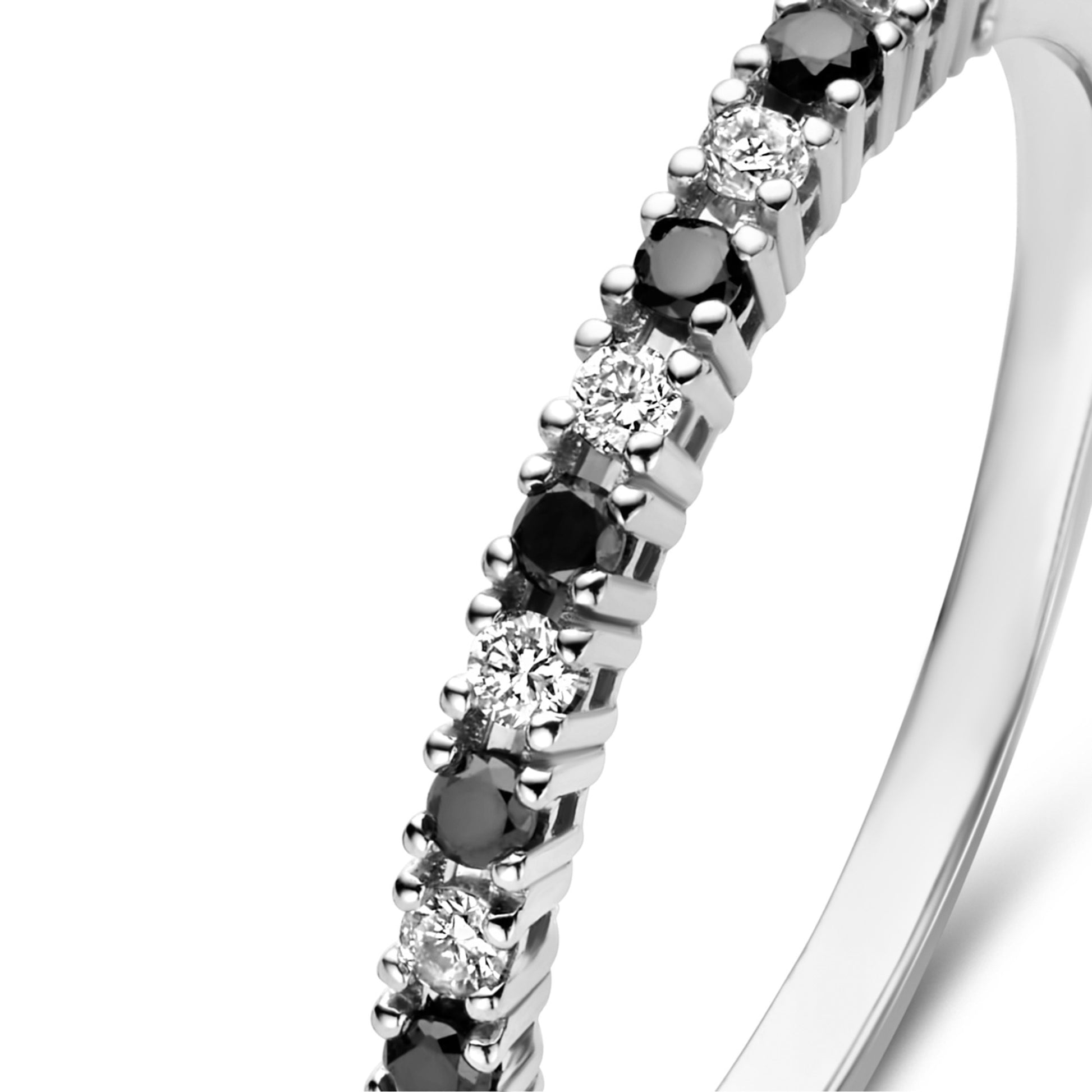 De la Paix Feline 14 karat white gold ring with black and white diamonds 0.20 carat -  - Isabel Bernard