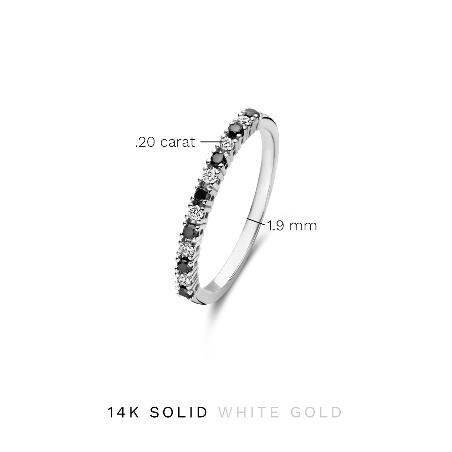 De la Paix Feline 14 karat white gold ring with black and white diamonds 0.20 carat -  - Isabel Bernard