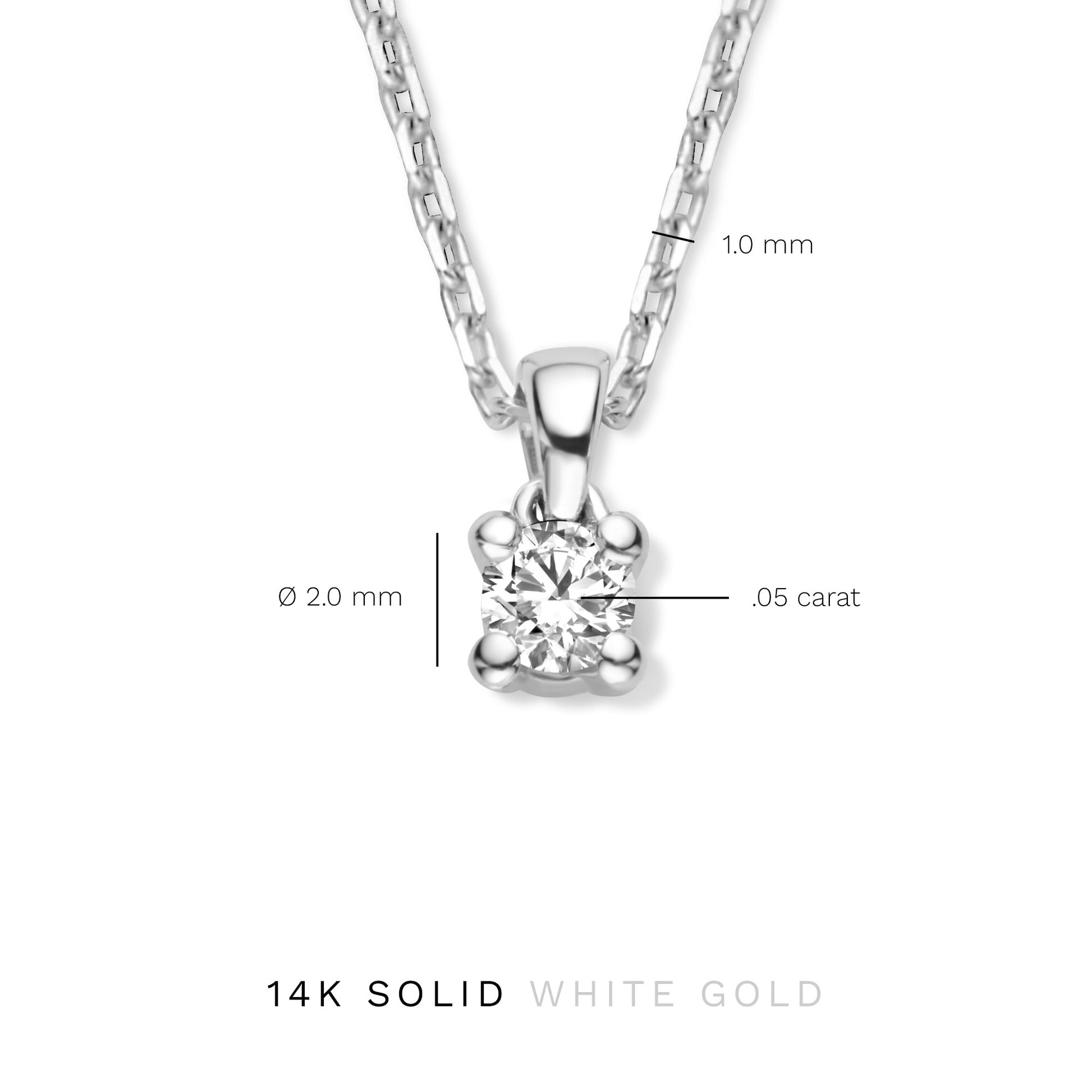 De la Paix Céline 14 karat white gold necklace with diamond 0.05 carat -  - Isabel Bernard