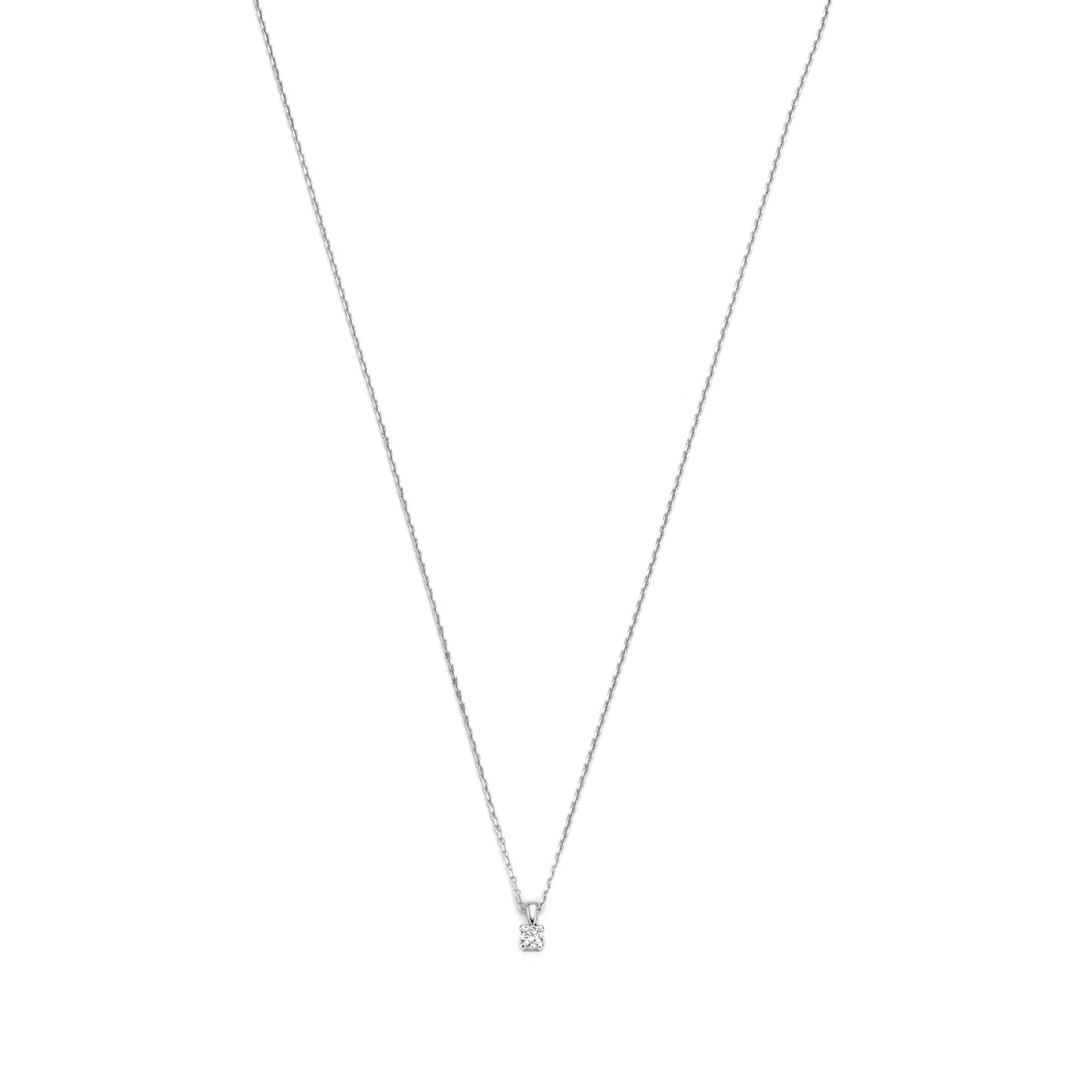 De la Paix Christine 14 karat white gold necklace with diamond 0.10 carat -  - Isabel Bernard