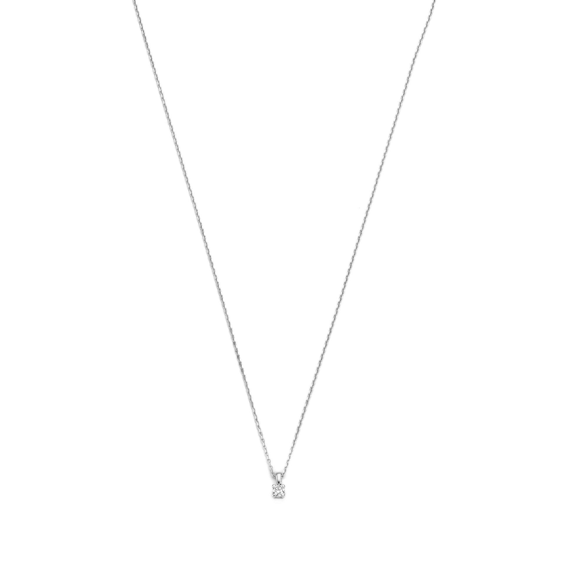 De la Paix Christine 14 karat white gold necklace with diamond 0.10 carat -  - Isabel Bernard