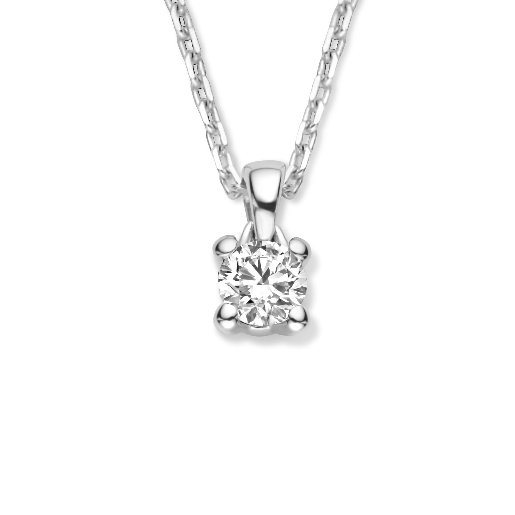 De la Paix Christine 14 karat white gold necklace with diamond 0.10 carat -  - Isabel Bernard