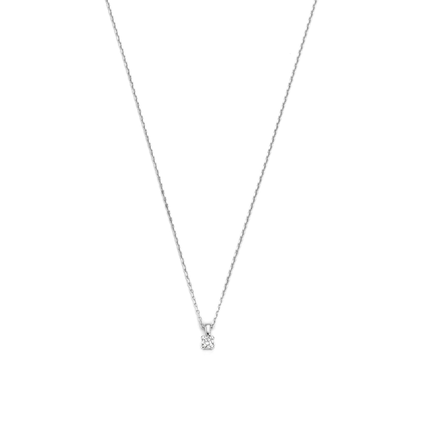 De la Paix Christine 14 karat white gold necklace with diamond 0.10 carat -  - Isabel Bernard