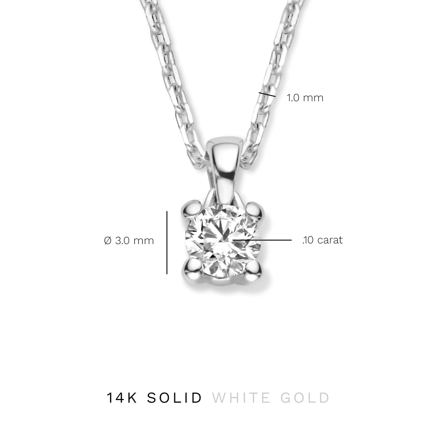 De la Paix Christine 14 karat white gold necklace with diamond 0.10 carat -  - Isabel Bernard