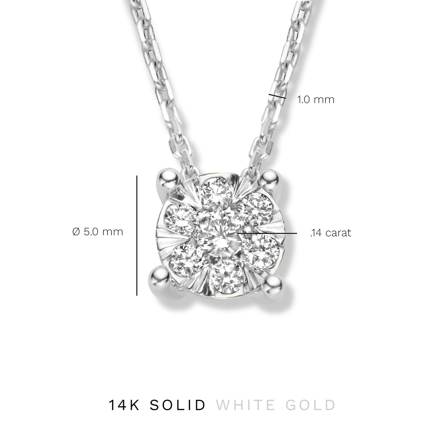 De la Paix Hanaé 14 karat white gold necklace with diamond 0.14 carat -  - Isabel Bernard