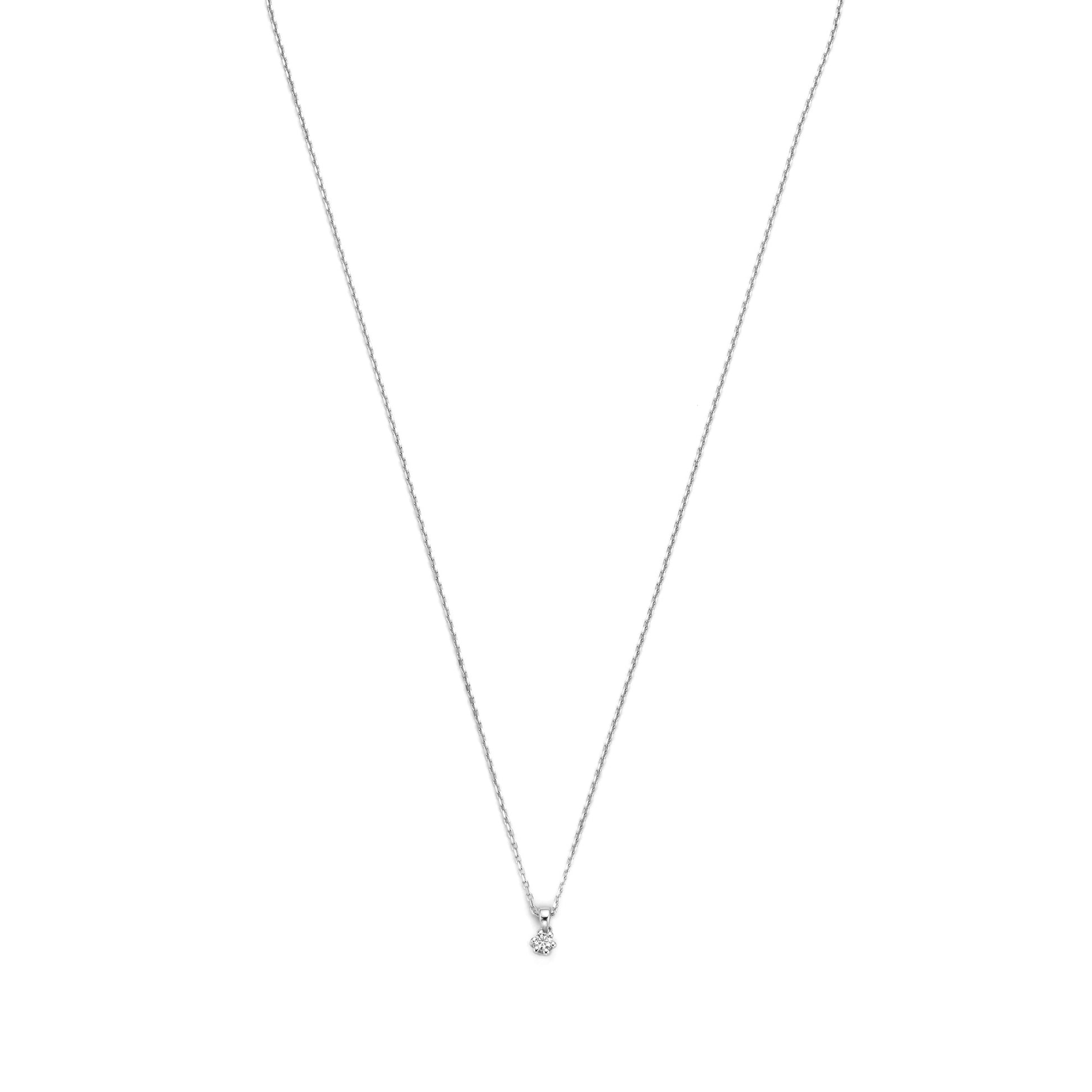 De la Paix Emily 14 karat white gold necklace with diamond 0.05 carat -  - Isabel Bernard