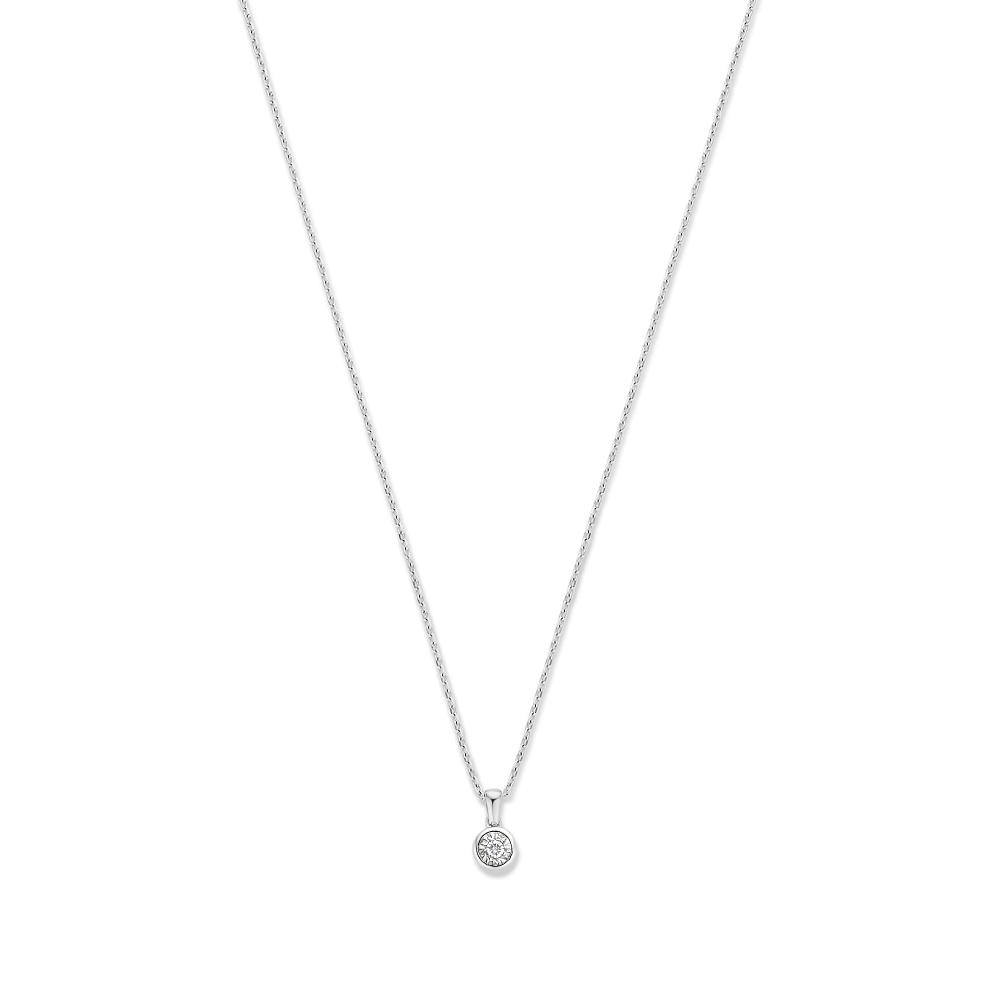 De la Paix Inaya 14 karat white gold necklace with diamond 0.03 carat -  - Isabel Bernard