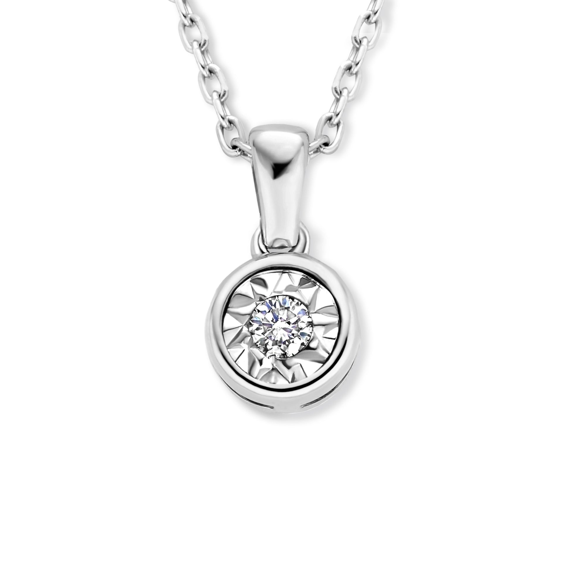 De la Paix Inaya 14 karat white gold necklace with diamond 0.03 carat -  - Isabel Bernard