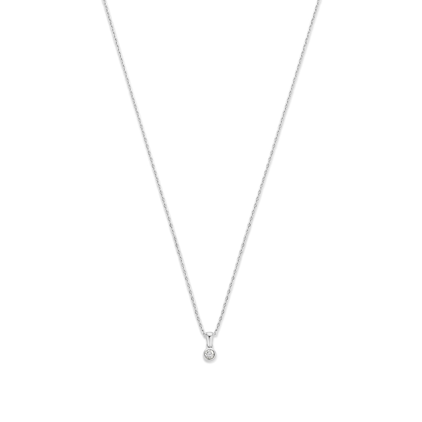 De la Paix Inaya 14 karat white gold necklace with diamond 0.01 carat -  - Isabel Bernard