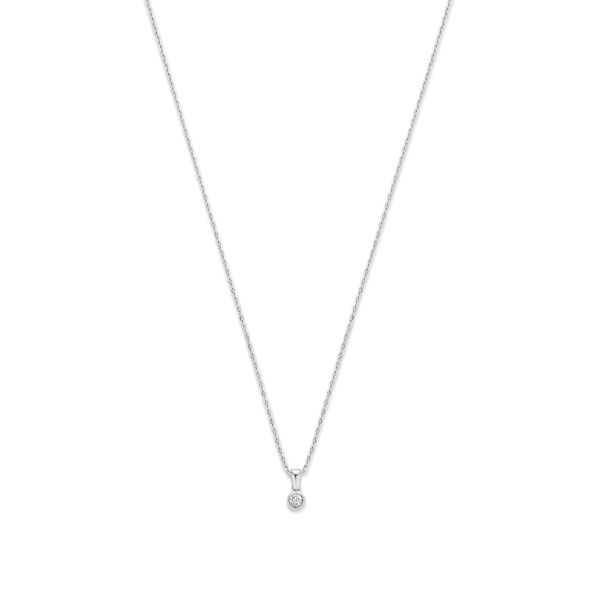 De la Paix Inaya 14 karat white gold necklace with diamond 0.01 carat -  - Isabel Bernard