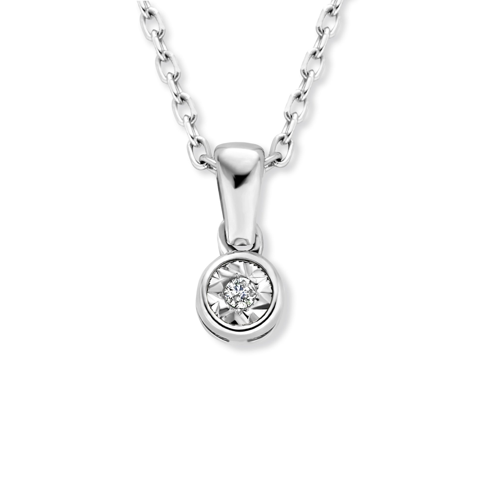 De la Paix Inaya 14 karat white gold necklace with diamond 0.01 carat -  - Isabel Bernard