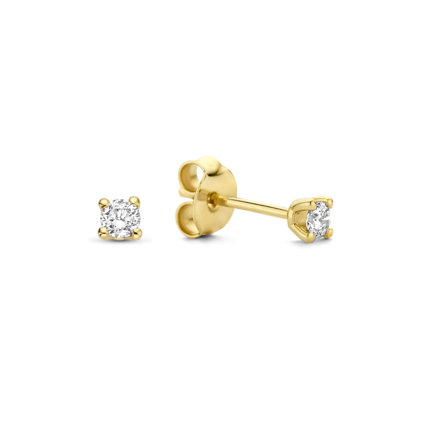 De la Paix Christine 14 karat gold stud ear studs with diamond 0.14 carat -  - Isabel Bernard