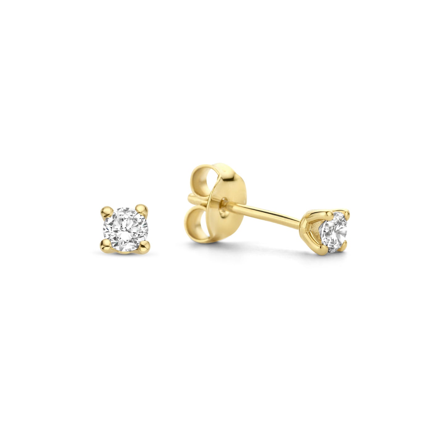 De la Paix Christine 14 karat gold stud ear studs with diamond 0.20 carat -  - Isabel Bernard