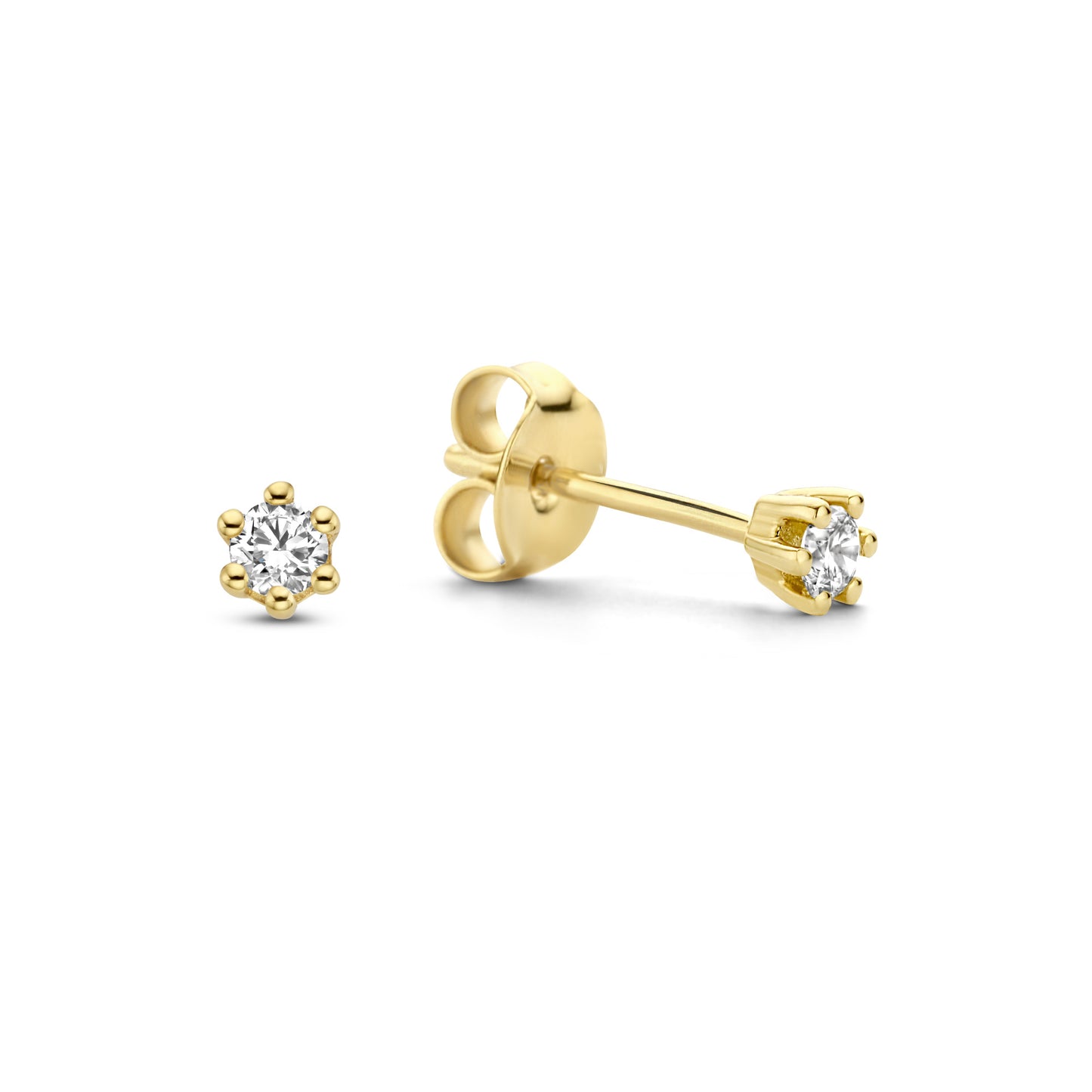 De la Paix Emily 14 karat gold stud ear studs with diamond 0.10 carat -  - Isabel Bernard