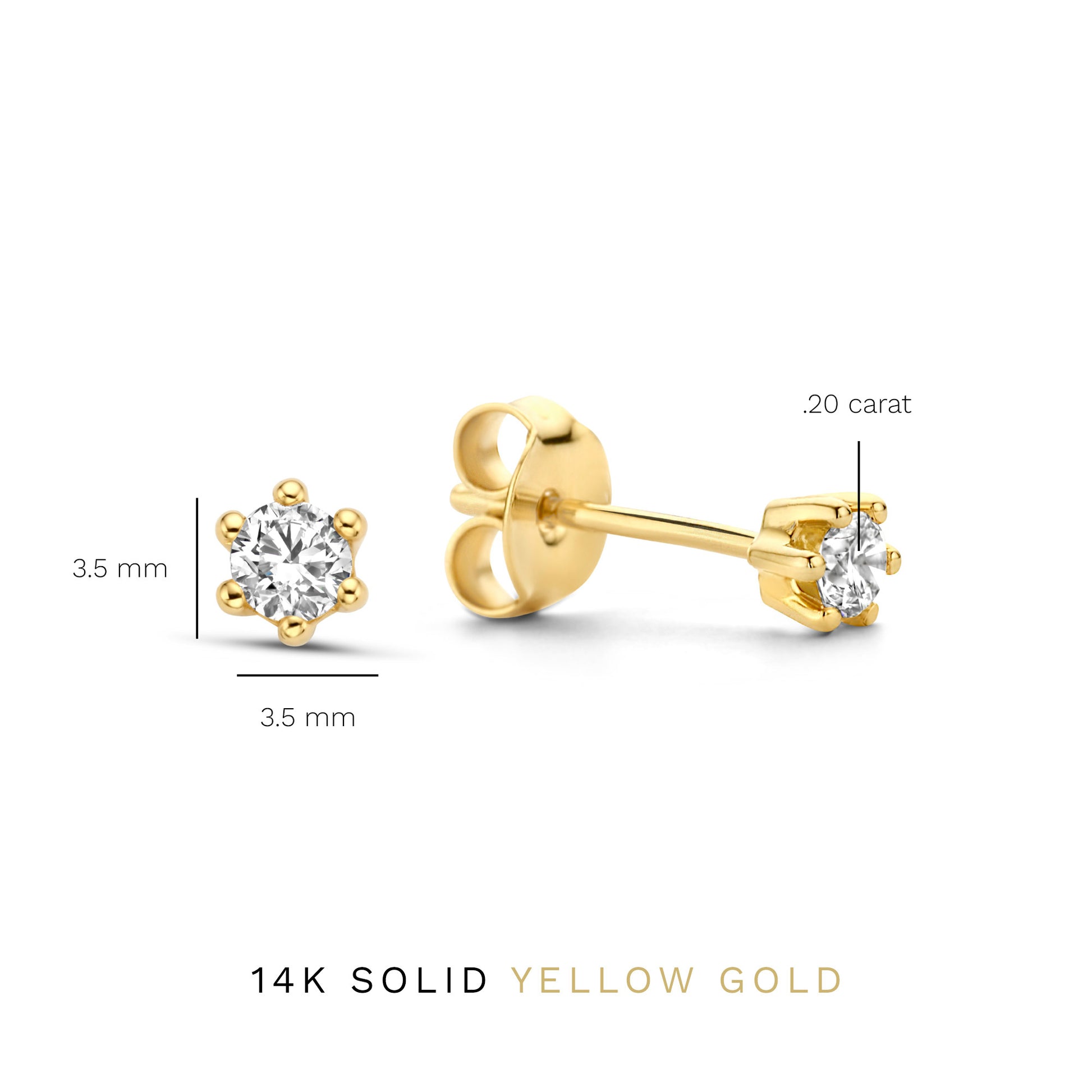 De la Paix Sybil 14 karat gold stud ear studs with diamond 0.20 carat -  - Isabel Bernard