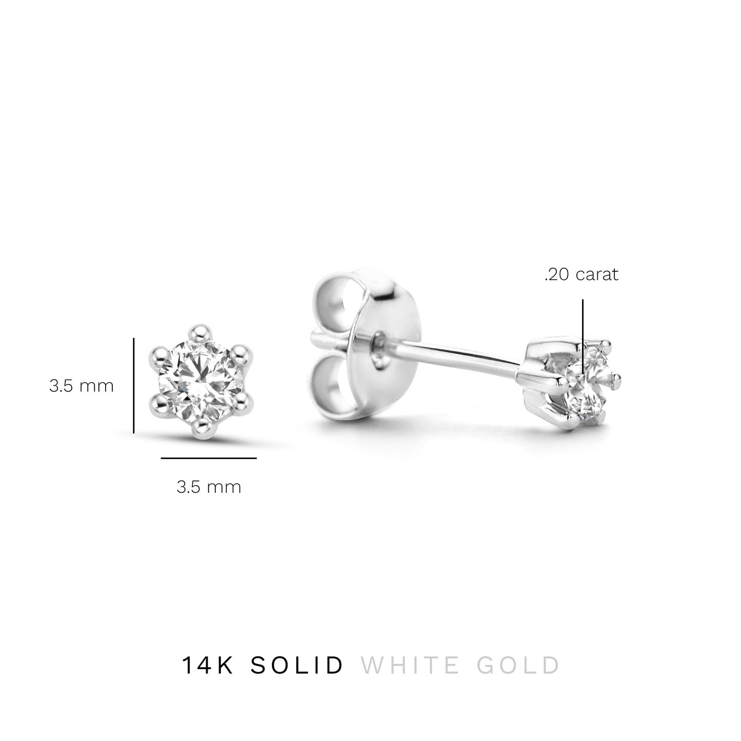 De la Paix Sybil 14 karat white gold ear studs with diamond 0.20 carat -  - Isabel Bernard