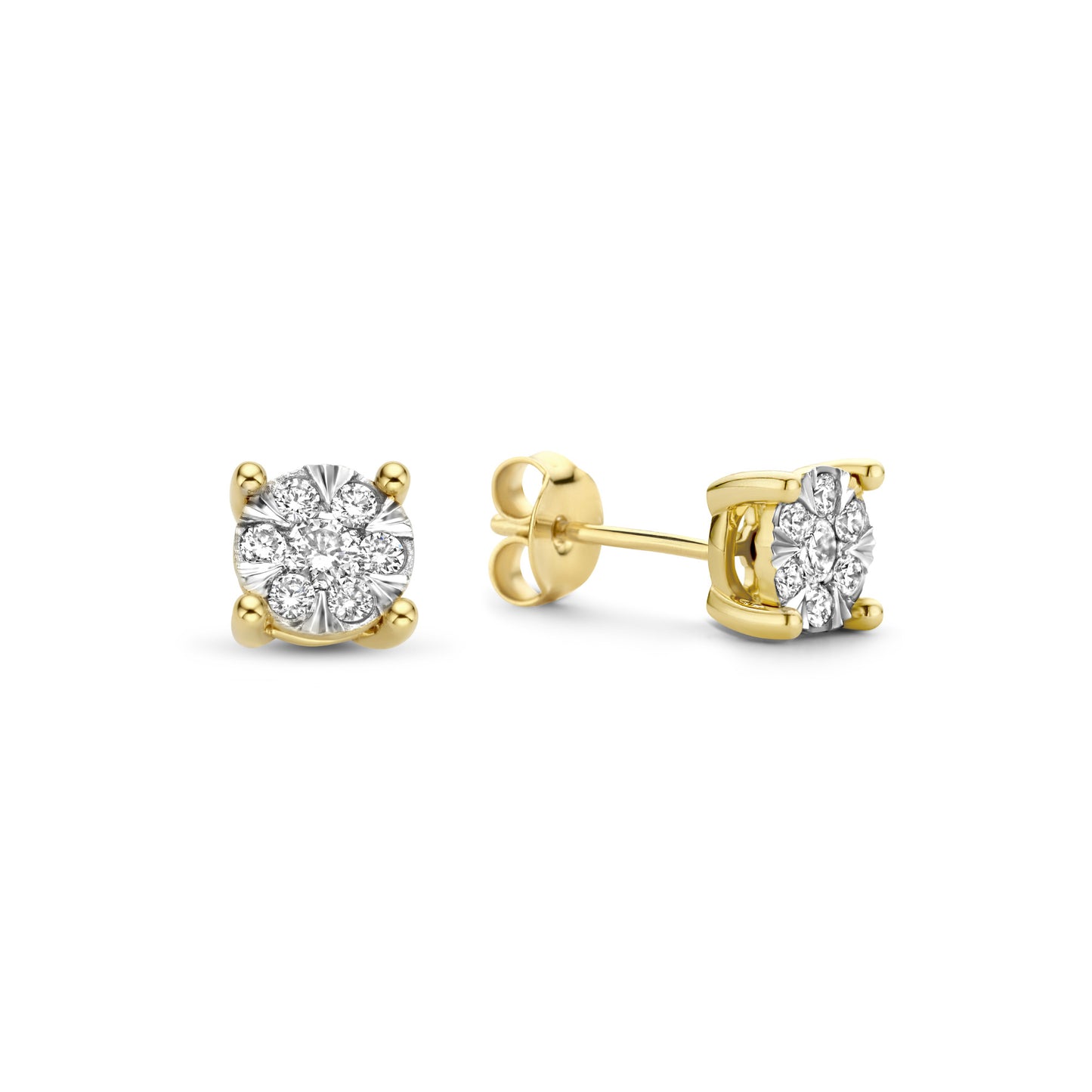 De la Paix Hanaé 14 karat gold stud ear studs with diamond 0.28 carat -  - Isabel Bernard