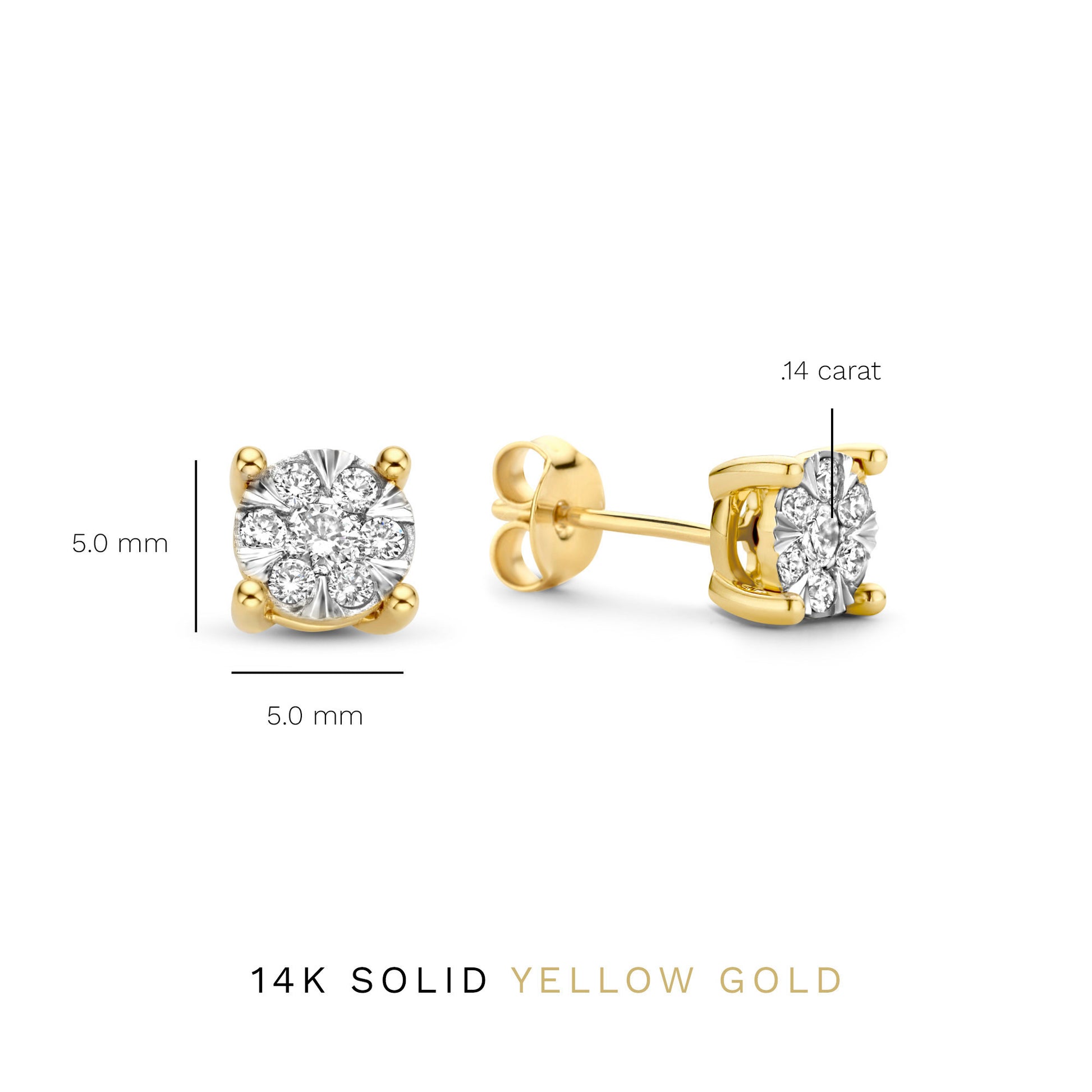 De la Paix Hanaé 14 karat gold stud ear studs with diamond 0.28 carat -  - Isabel Bernard