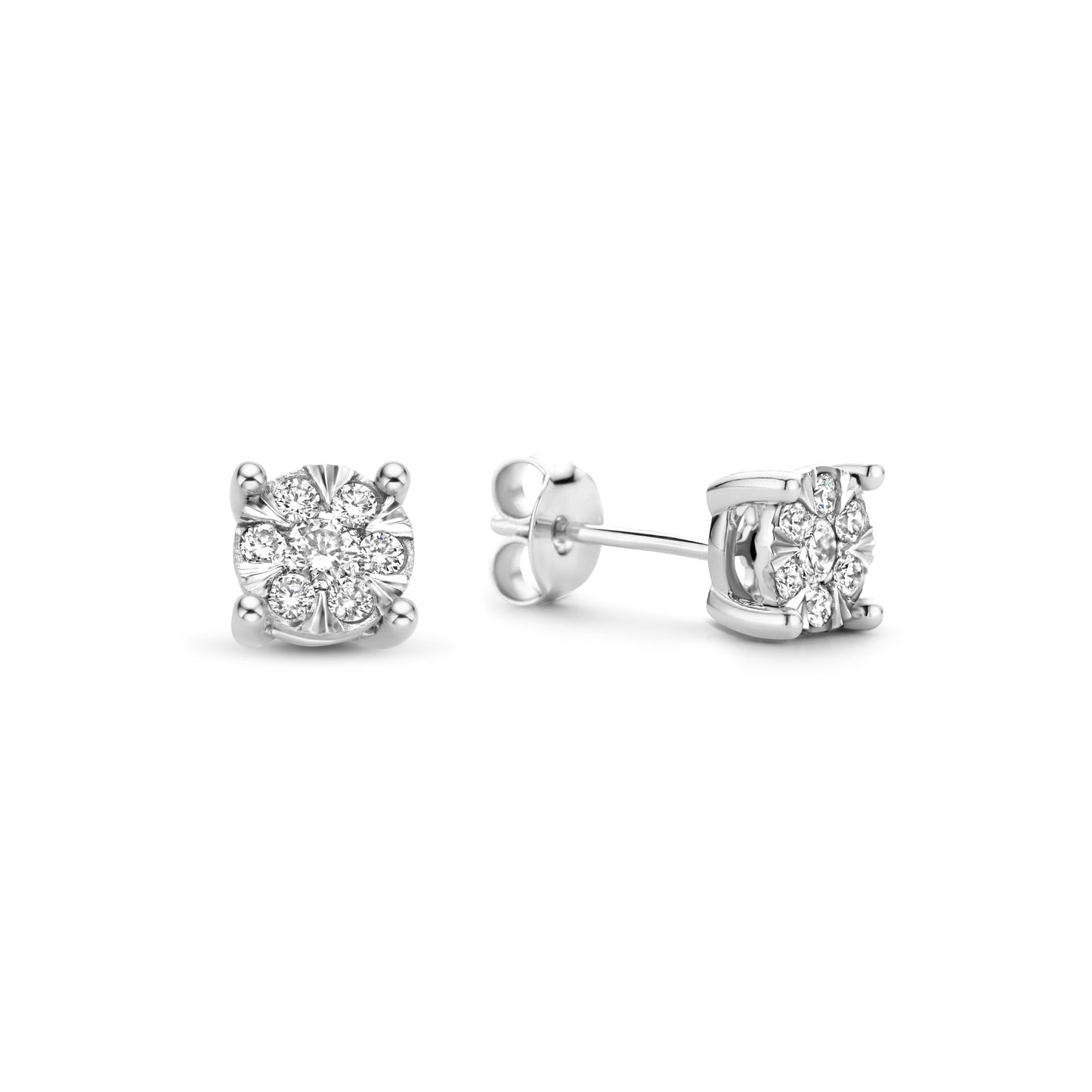 De la Paix Hanaé 14 karat white gold ear studs with diamond 0.28 carat -  - Isabel Bernard