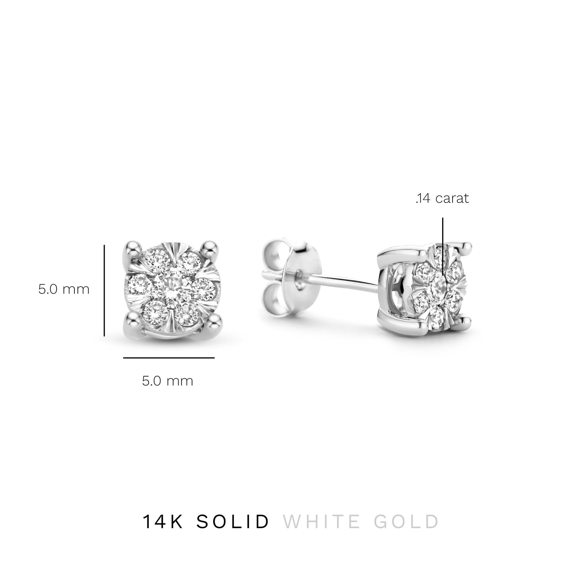 De la Paix Hanaé 14 karat white gold ear studs with diamond 0.28 carat -  - Isabel Bernard