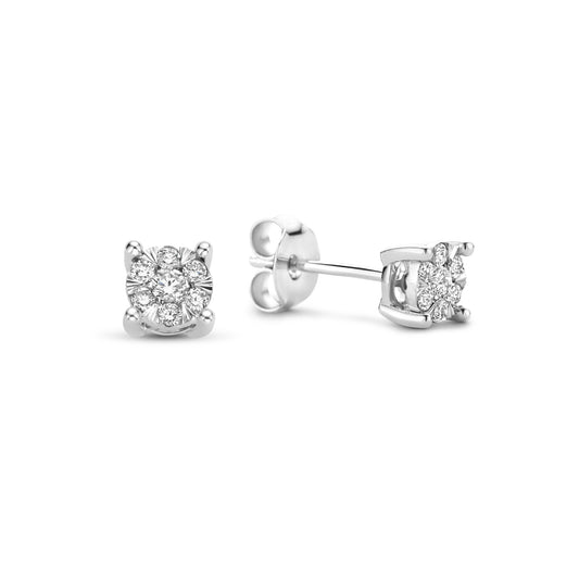 De la Paix Hanaé 14 karat white gold ear studs with diamond 0.16 carat -  - Isabel Bernard