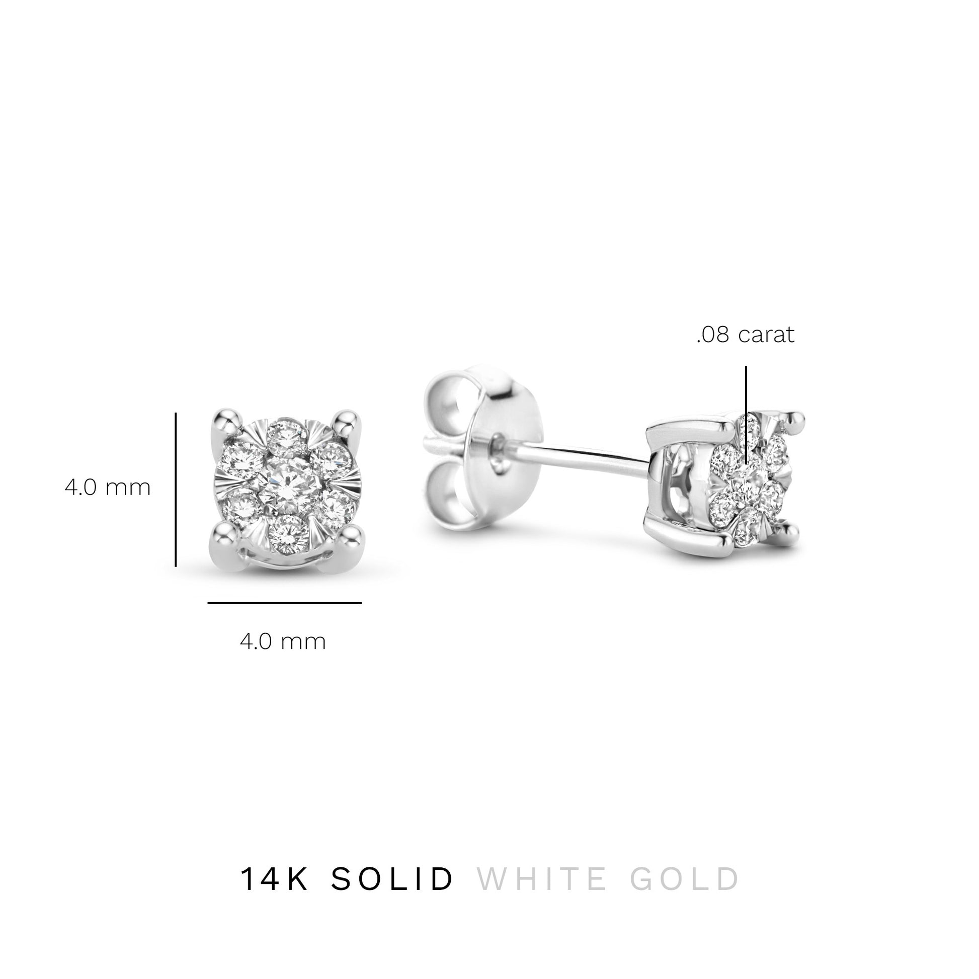 De la Paix Hanaé 14 karat white gold ear studs with diamond 0.16 carat -  - Isabel Bernard