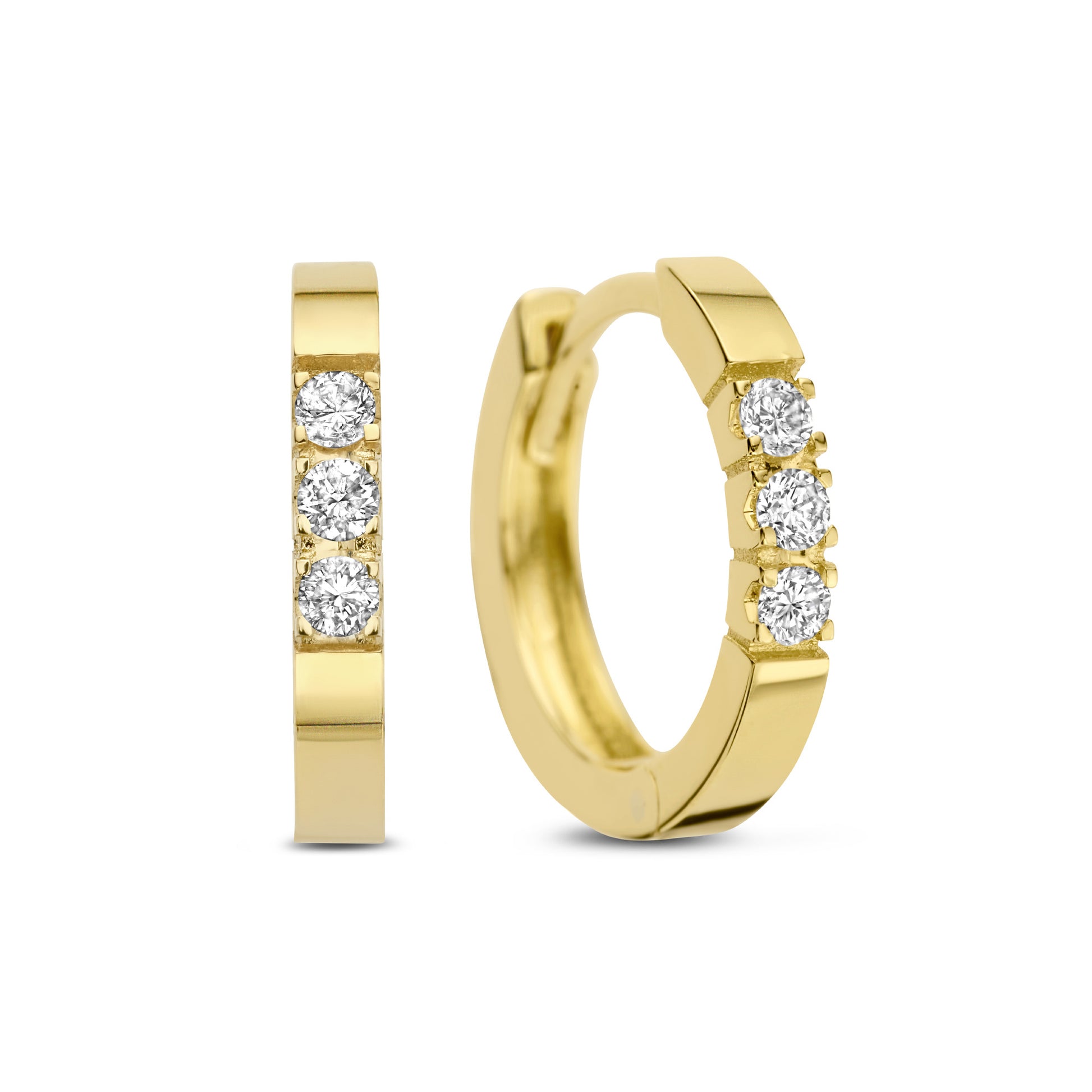 De la Paix Madeline 14 karat gold hoop earrings with diamond 0.15 carat -  - Isabel Bernard