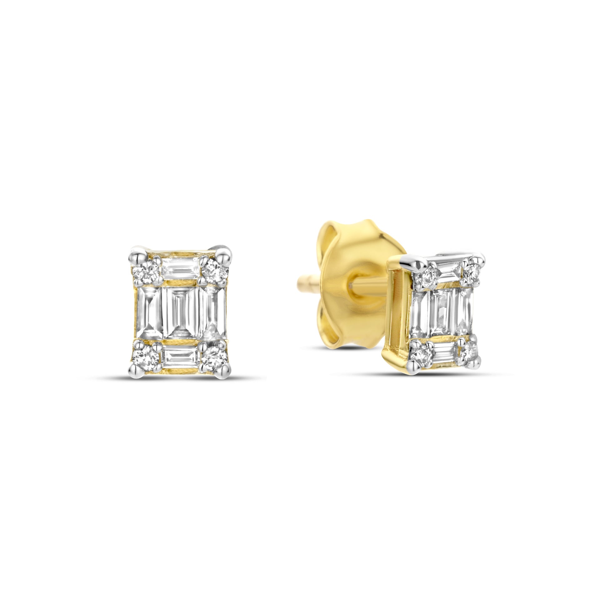 De la Paix Maxime 14 karat gold stud ear studs with diamond 0.19 carat -  - Isabel Bernard