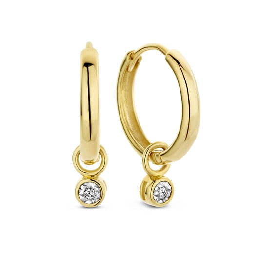 De la Paix Inaya 14 karat gold hoop earrings with diamond 0.02 carat -  - Isabel Bernard