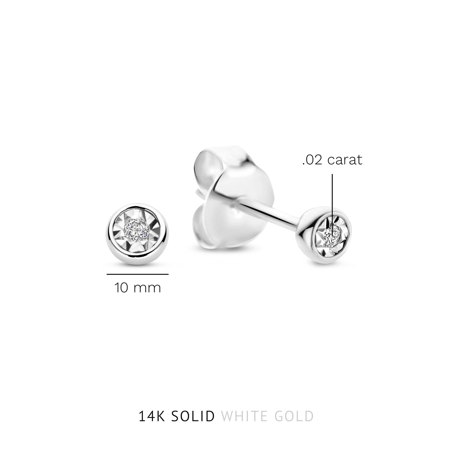 De la Paix Inaya14 karat white gold ear studs with diamond 0.02 carat -  - Isabel Bernard