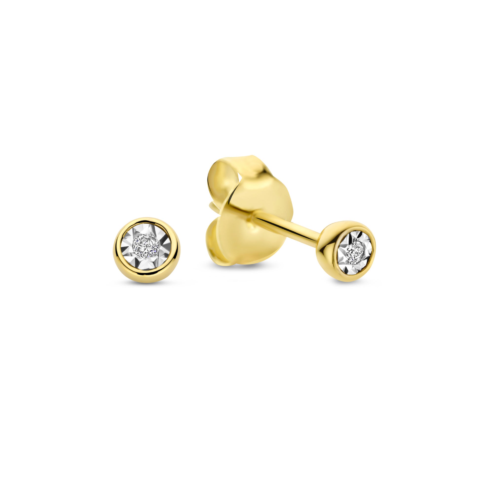 De la Paix Inaya 14 karat gold ear studs with diamond 0.02 carat -  - Isabel Bernard