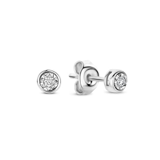 De la Paix Inaya 14 karat white gold ear studs with diamond 0.04 carat -  - Isabel Bernard