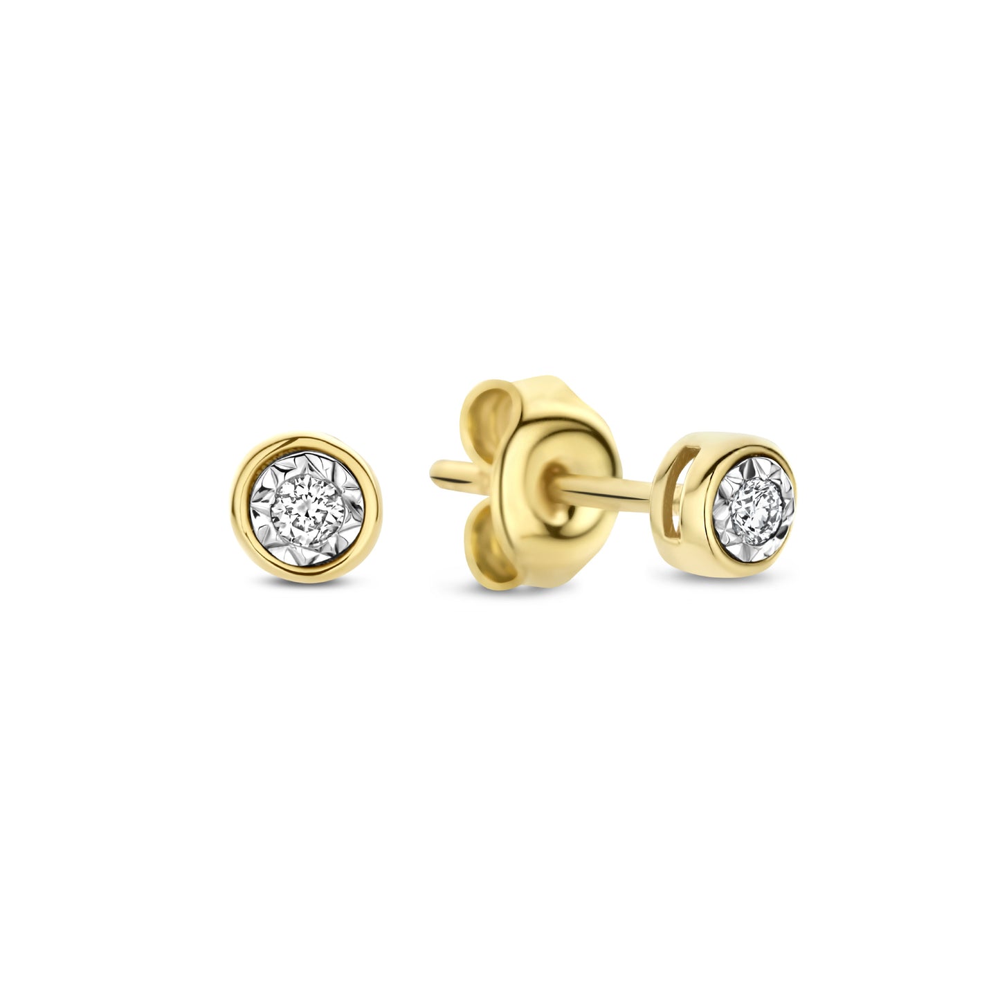 De la Paix Inaya 14 karat gold ear studs with diamond 0.04 carat -  - Isabel Bernard