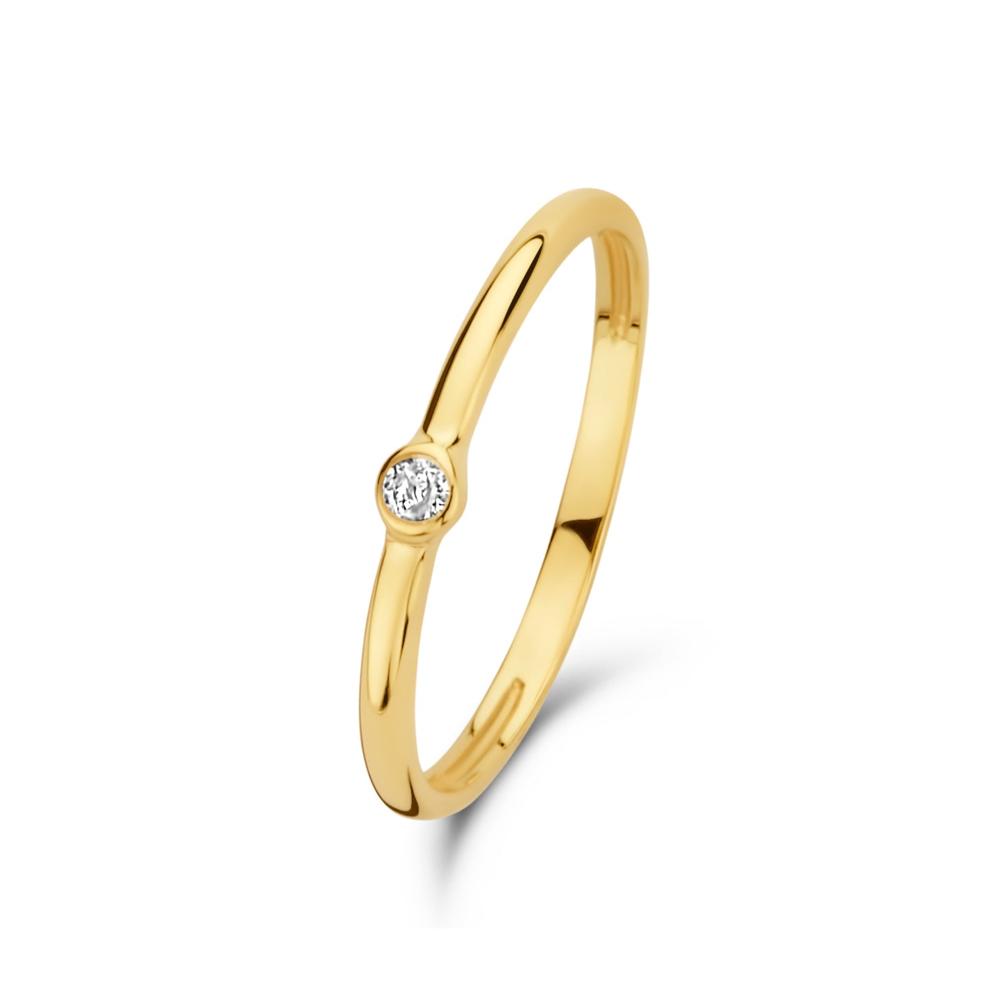 Rivoli Aélys 14 karat gold stacking ring with zirconia stone -  - Isabel Bernard