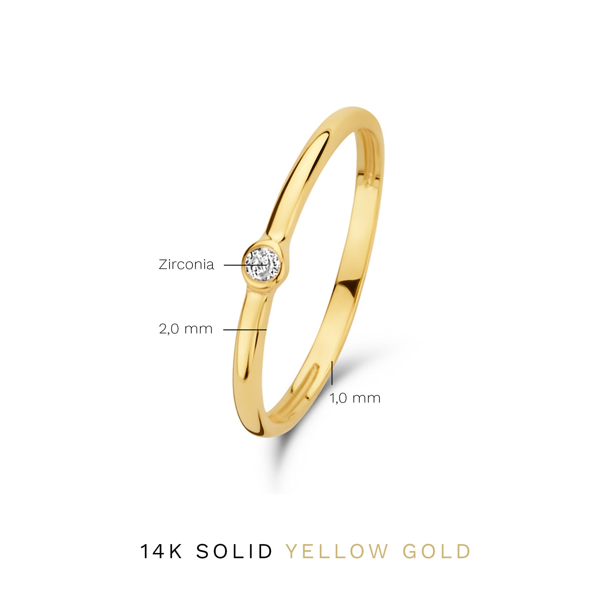 Rivoli Aélys 14 karat gold stacking ring with zirconia stone -  - Isabel Bernard