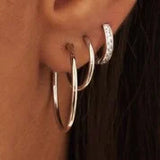 White gold hoop earrings