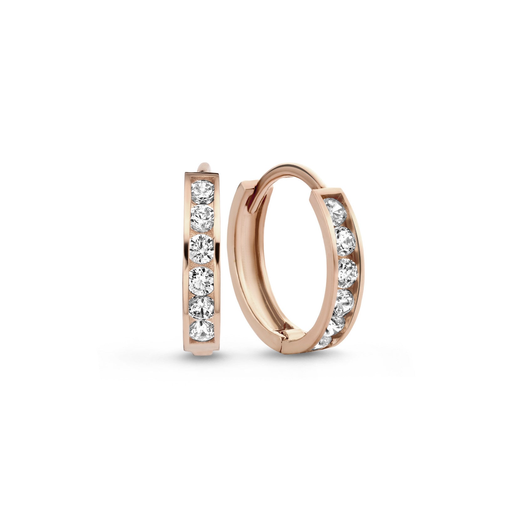 Cadeau d'Isabel 14 karat rose gold earring set with zirconia stones -  - Isabel Bernard