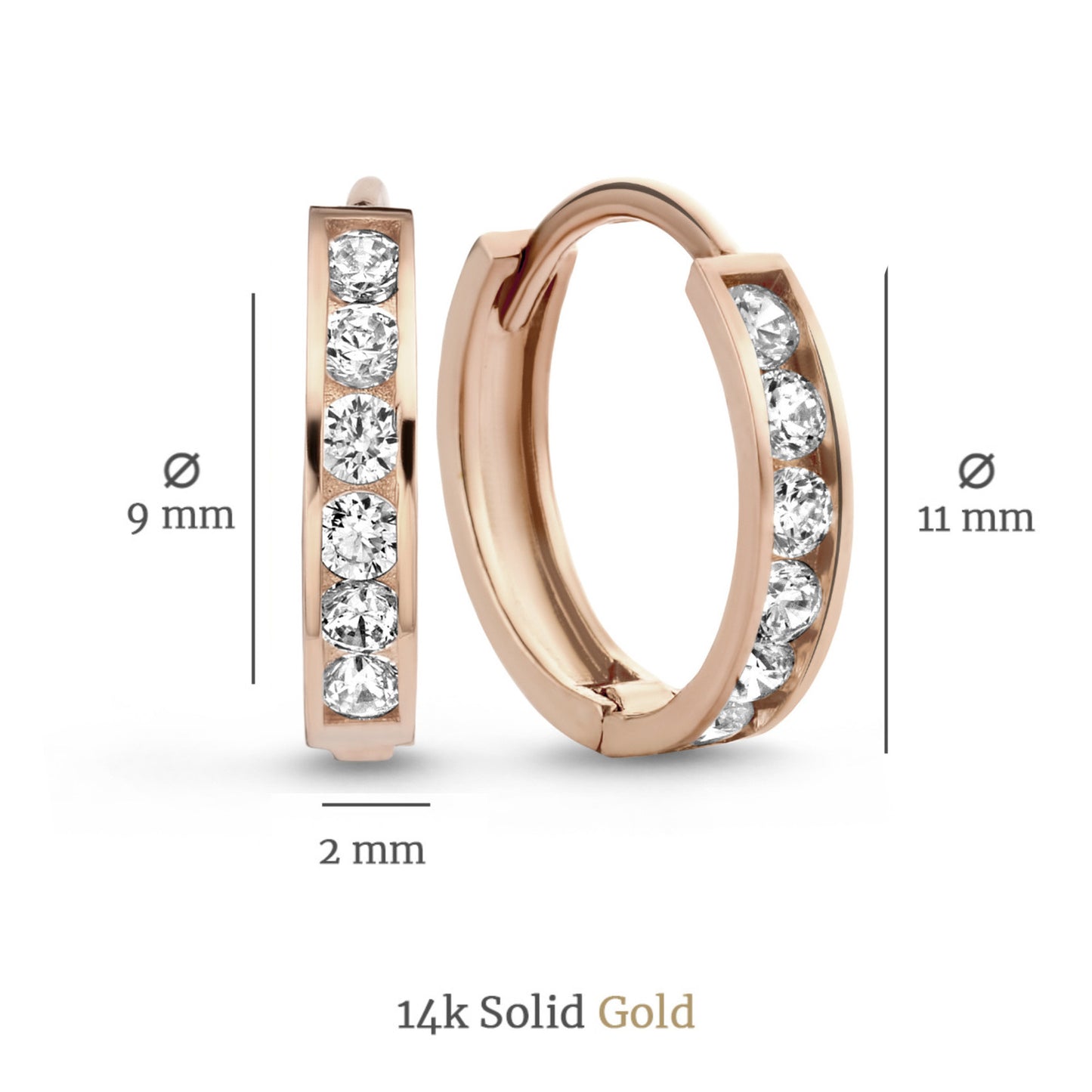 Cadeau d'Isabel 14 karat rose gold earring set with zirconia stones -  - Isabel Bernard