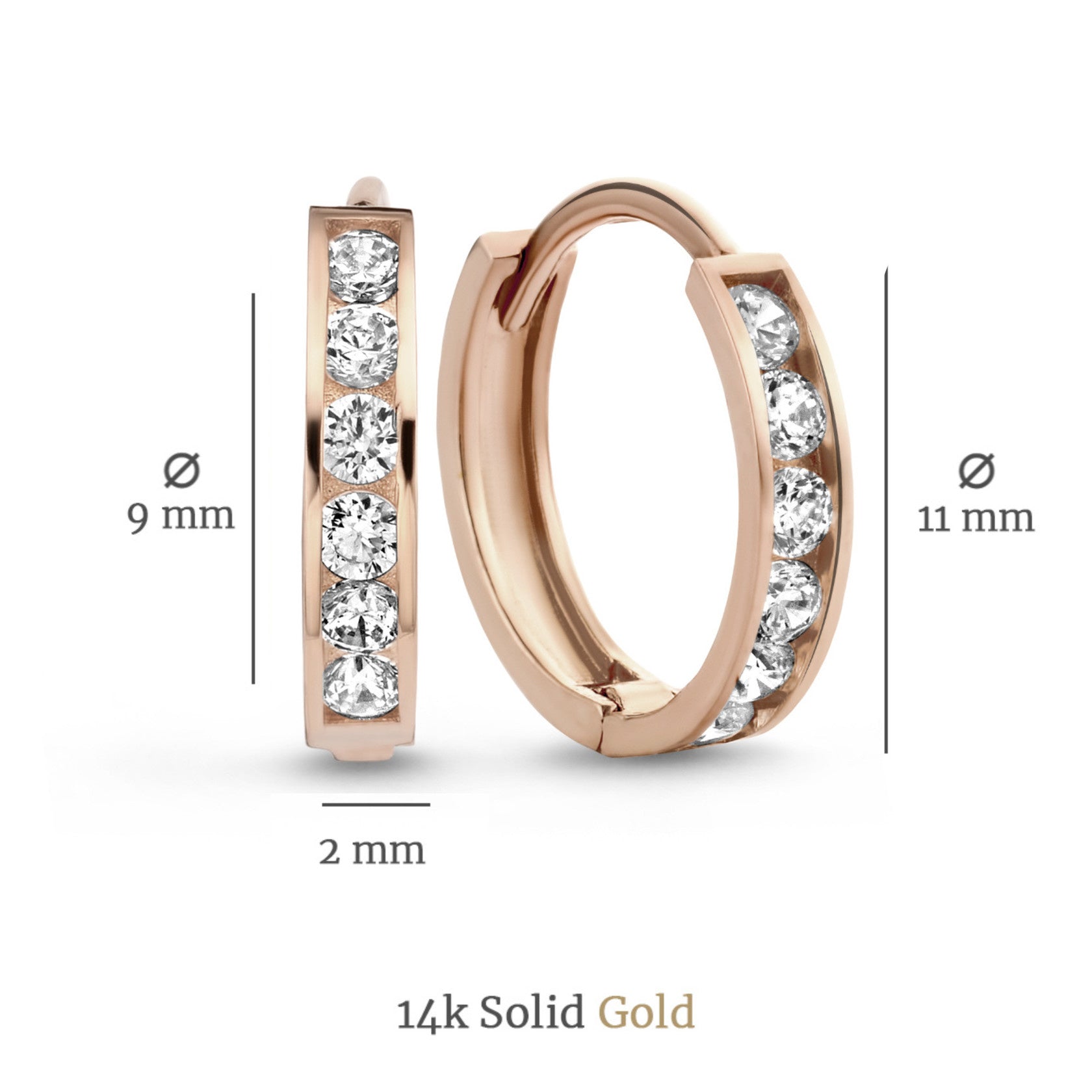 Cadeau d'Isabel 14 karat rose gold earring set with zirconia stones -  - Isabel Bernard