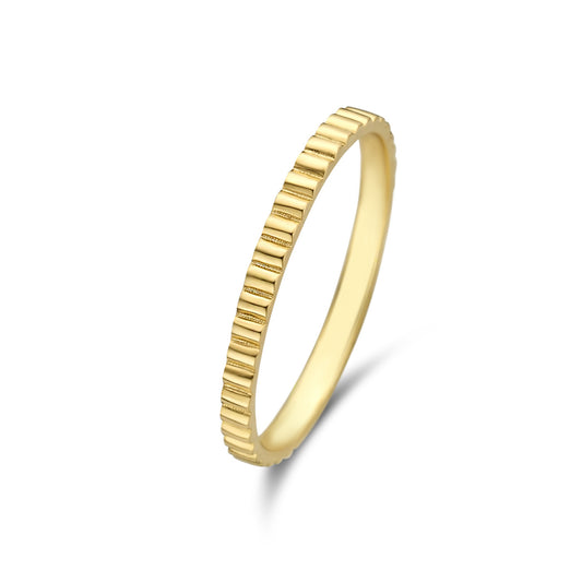 Rivoli L'Abbaye 14 karat gold ring ribbed - - Isabel Bernard