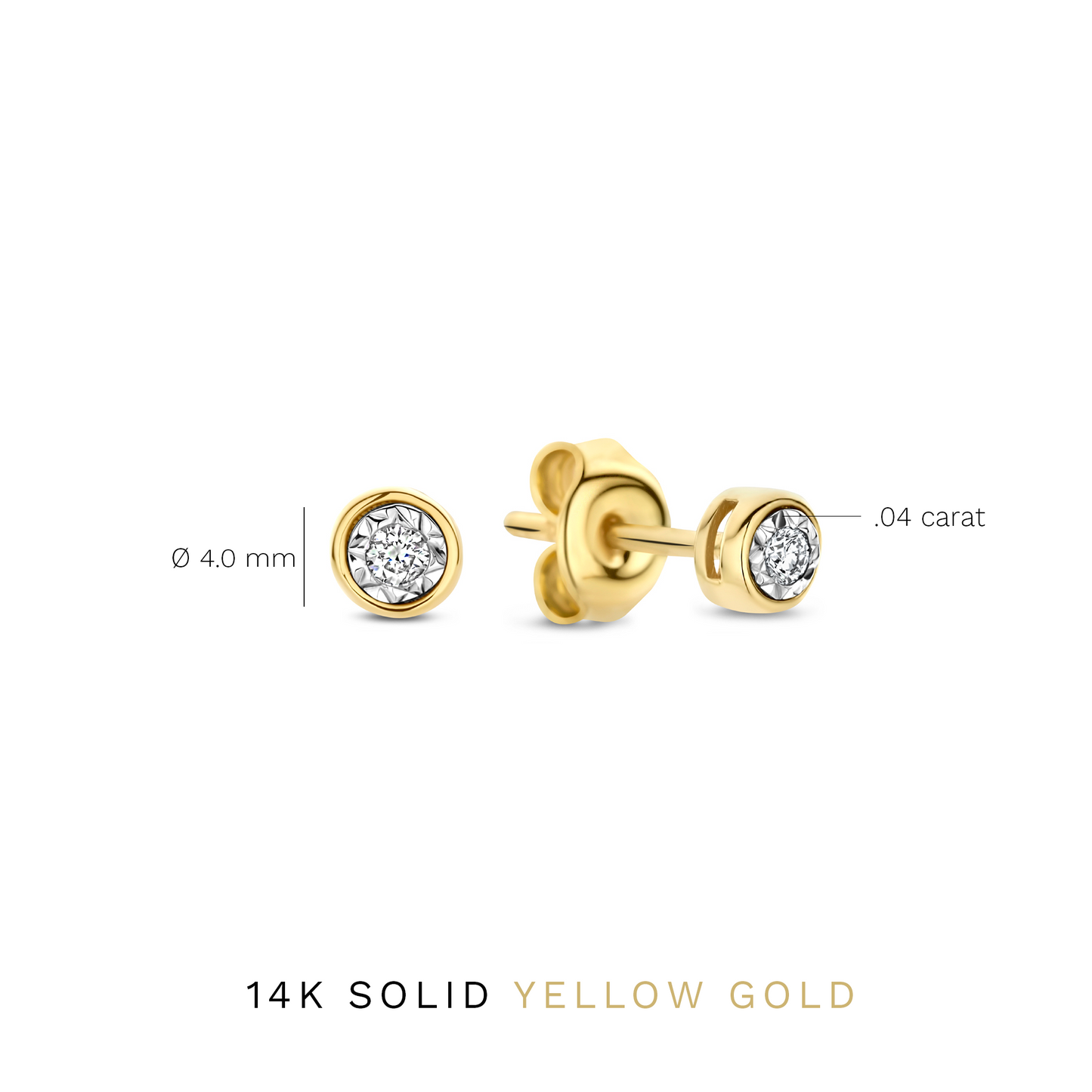 De la Paix Inaya 14 karat gold ear studs with diamond 0.04 carat -  - Isabel Bernard