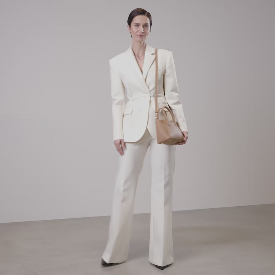 Honoré Cloe Mini camel calfskin leather handbag - - Isabel Bernard