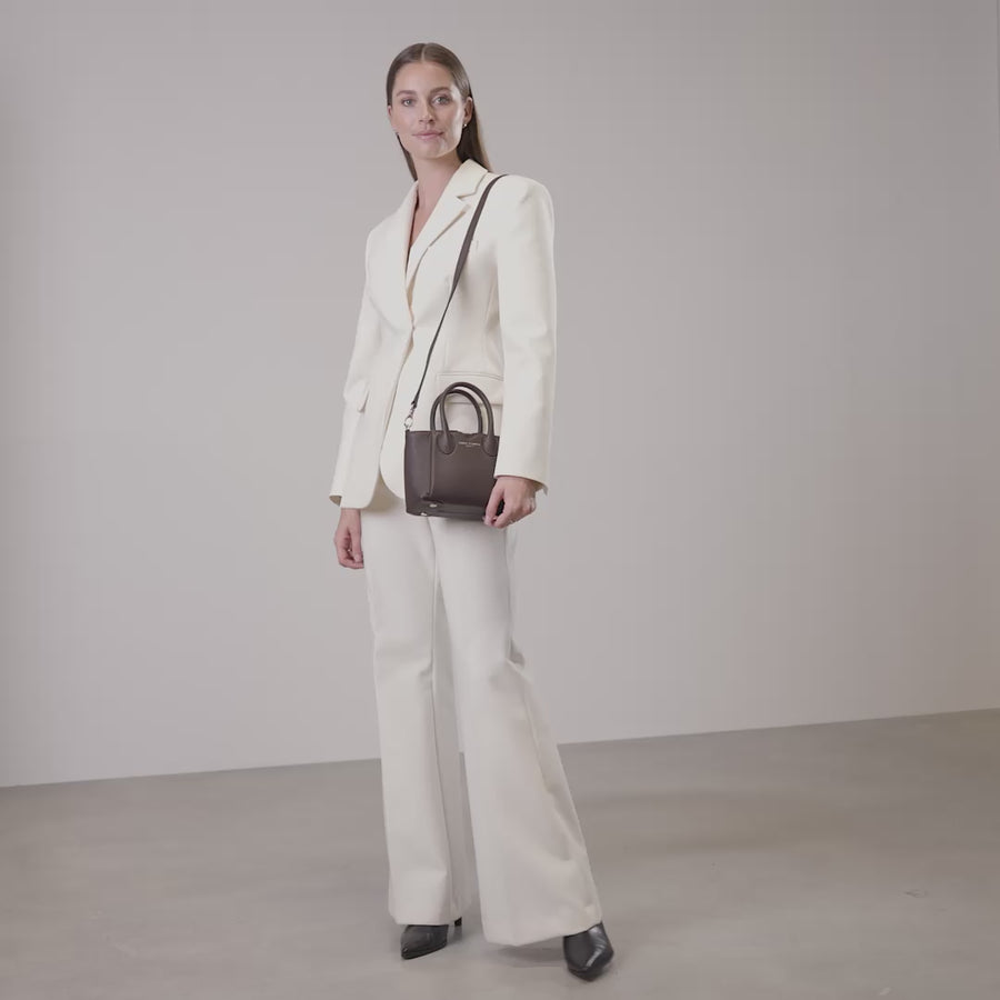 Honoré Cloe Mini brown calfskin leather handbag - - Isabel Bernard